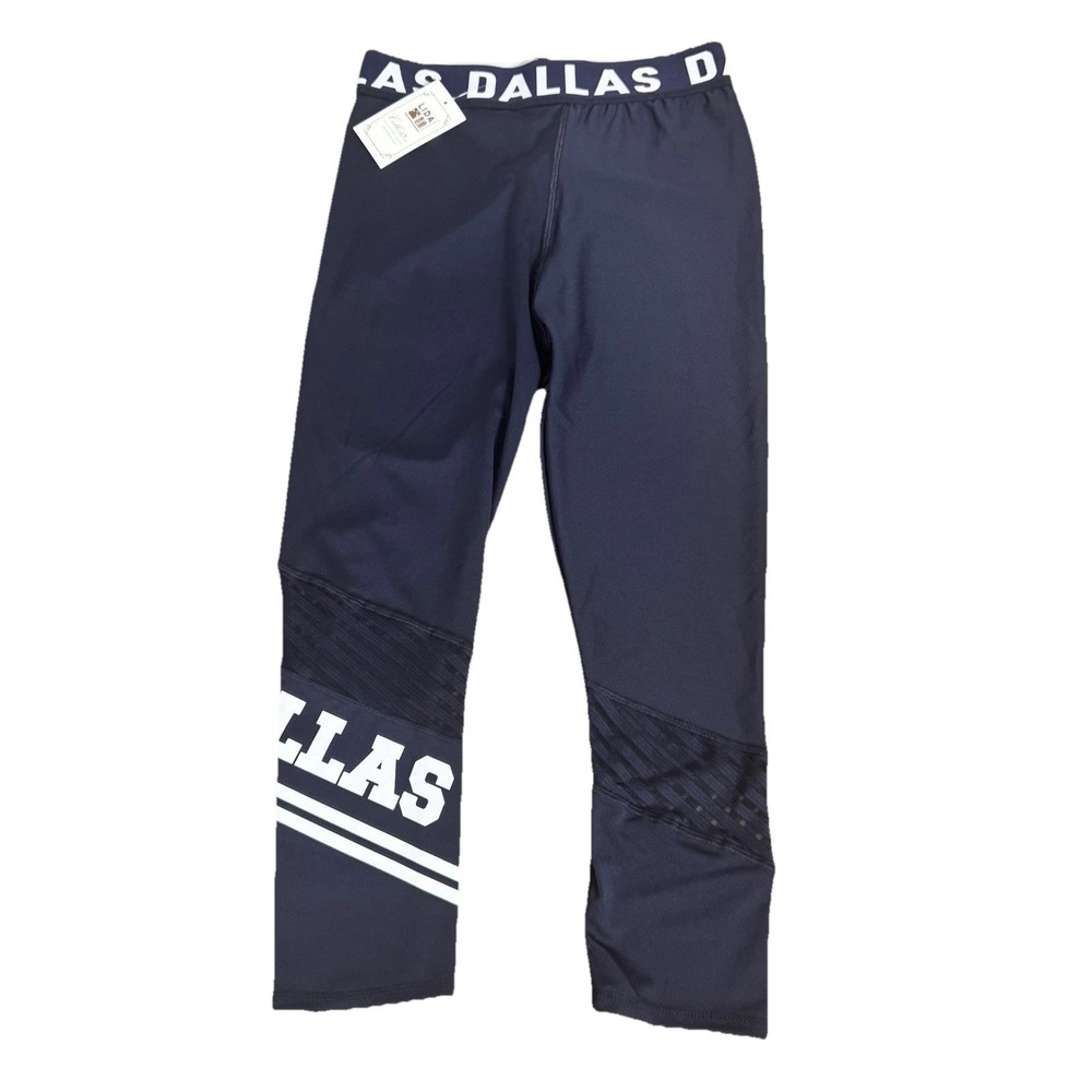 Lida Collection Leggings Women L/XL Navy Blue Dallas Graphic Mesh Crop Athletic